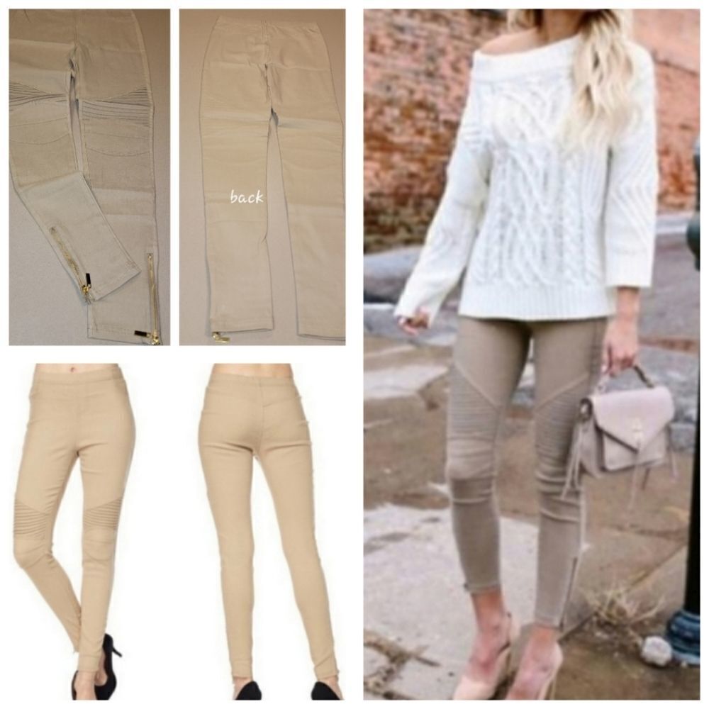 Khaki Motto Jeggings/Leggings